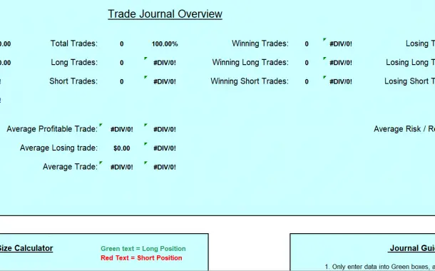 Trading Journal Spreadsheet Free